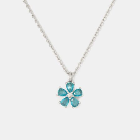 Kate Spade Outlet You're A Gem Flower Pendant - Preorder — Blue/Silver