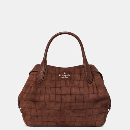 Kate Spade Outlet Dumpling Suede Croc Satchel Bag - Preorder — Chocolate Truffle