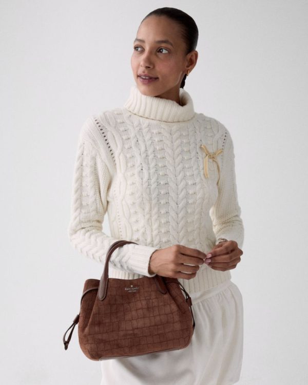 Kate Spade Outlet Dumpling Suede Croc Satchel Bag - Preorder