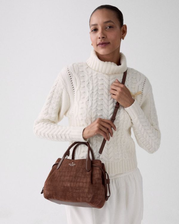 Kate Spade Outlet Dumpling Suede Croc Satchel Bag - Preorder