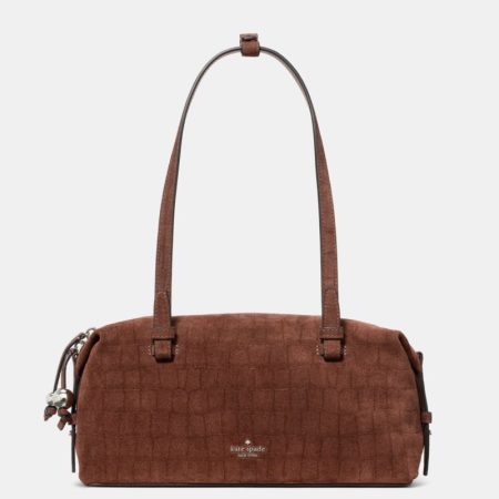 Kate Spade Outlet Billie Suede Croc Shoulder Bag - Preorder — Chocolate Truffle