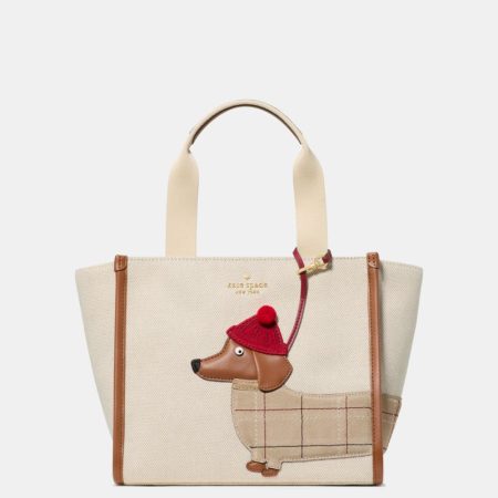 Kate Spade Outlet Kip Charlie Dachshund Small Tote Bag - Preorder — Cashew Milk Multi