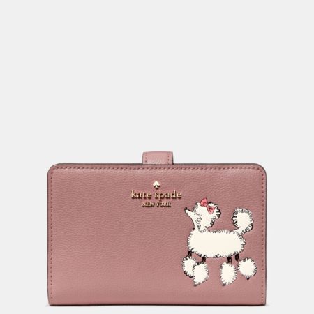 Kate Spade Outlet Dottie Poodle Medium Bifold Wallet - Preorder — Dusk Rose