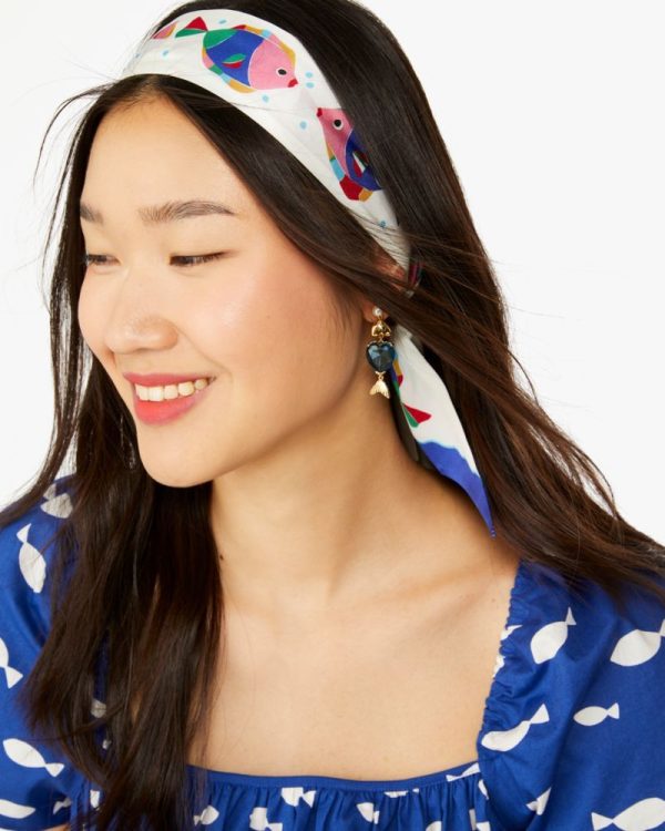 Kate Spade Outlet Rainbow Fish Skinny Scarf - Preorder