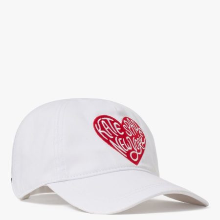 Kate Spade Outlet Heart Script Baseball Cap - Preorder — Fresh White