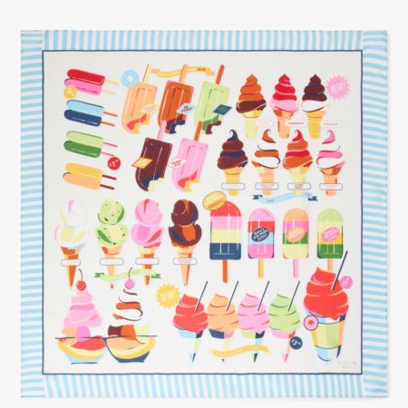 Kate Spade Outlet Ice Pop And Cones Silk Square Scarf - Preorder — Multi