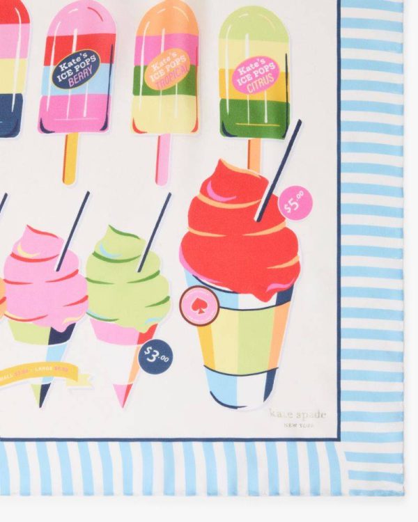 Kate Spade Outlet Ice Pop And Cones Silk Square Scarf - Preorder