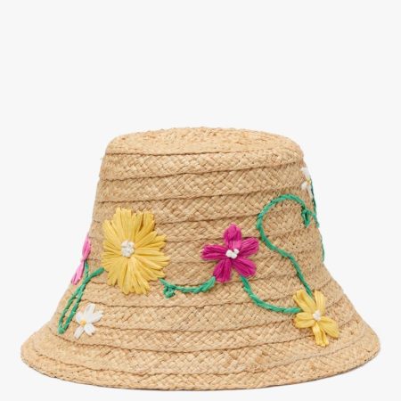 Kate Spade Outlet Floral Embroidered Sunhat - Preorder — Natural