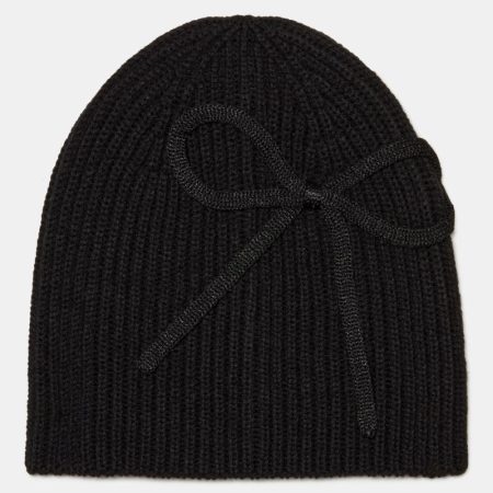 Kate Spade Outlet Bow Applique Beanie - Preorder — Black