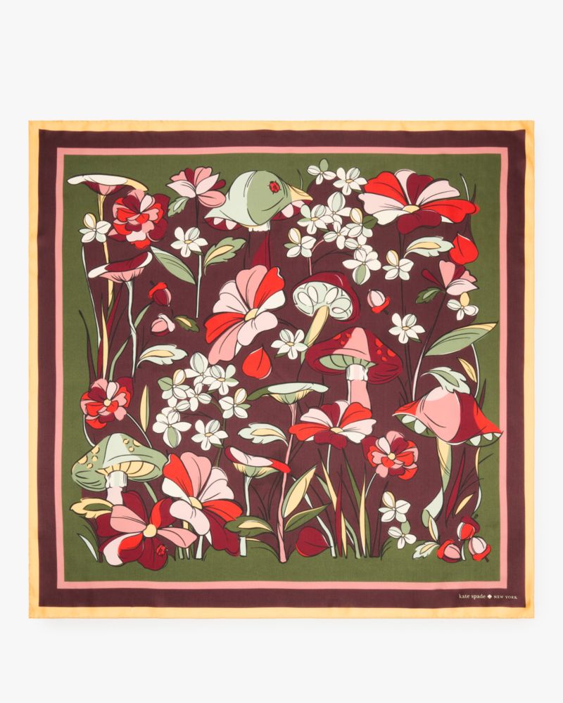 Kate Spade Outlet Mushroom Patch Silk Square Scarf - Preorder