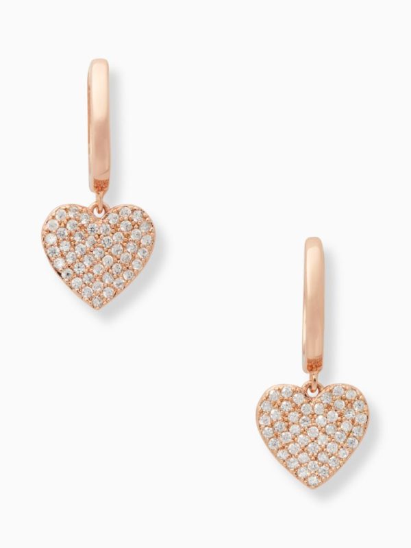 Kate Spade Outlet Yours Truly Pave Heart Drop Earrings - Preorder