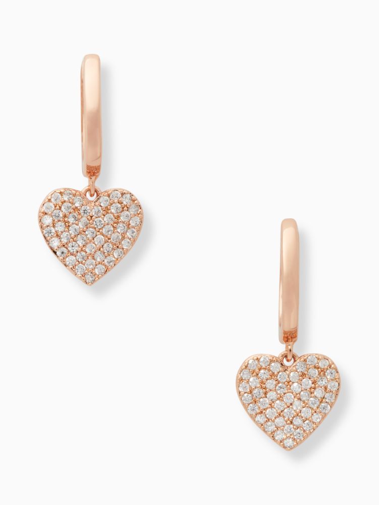 Kate Spade Outlet Yours Truly Pave Heart Drop Earrings - Preorder
