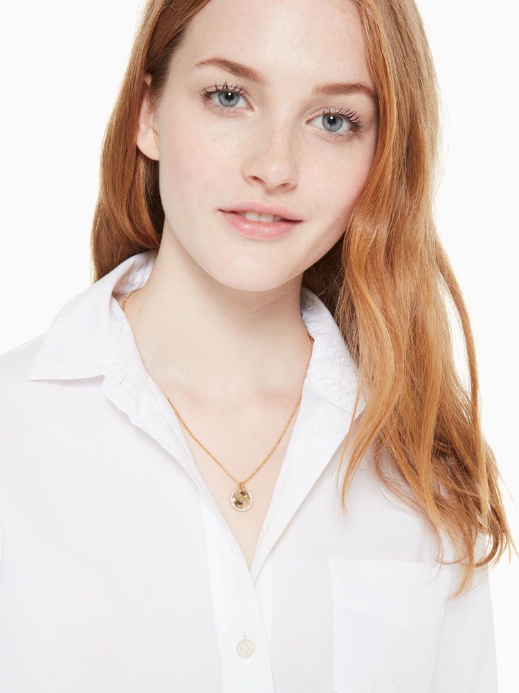 Kate Spade Outlet Spot The Spade Pave Charm Pendant Necklace - Preorder