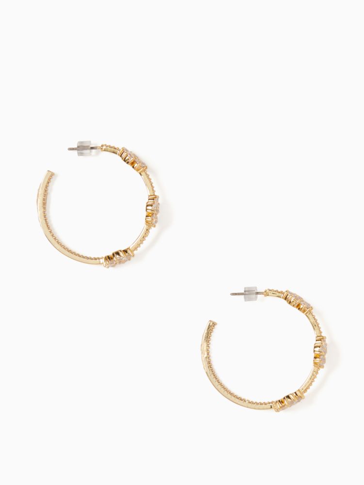 Kate Spade Outlet Gleaming Gardenia Flower Hoops - Preorder