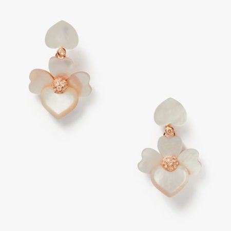 Kate Spade Outlet Precious Pansy Drop Earrings - Preorder — Cream Multi/Rose Gold