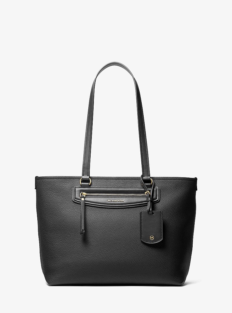Michael Kors Jet Set Travel Medium Pebbled Leather Tote black