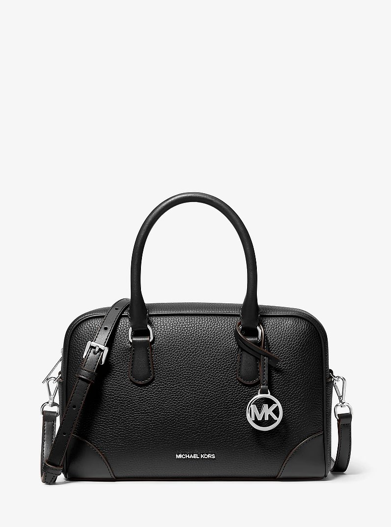 Michael Kors Thompson Medium Pebbled Leather Satchel specific black pebbled leather bag 2026