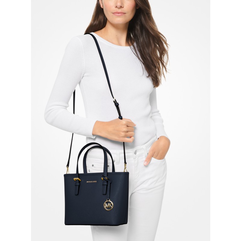 Michael Kors Voyager Extra Small Convertible Top Zip Tote black specific bag 2026