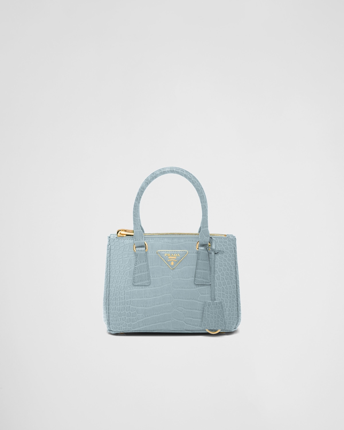 Prada Buckle Small Crocodile Leather Handbag Marina Blue 2026