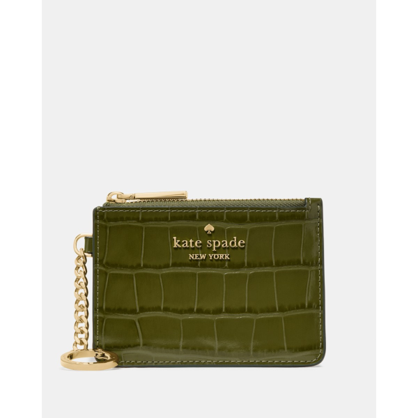 Kate Spade Croc Embossed Key Ring Card Holder - Preorder — Enchanted Green