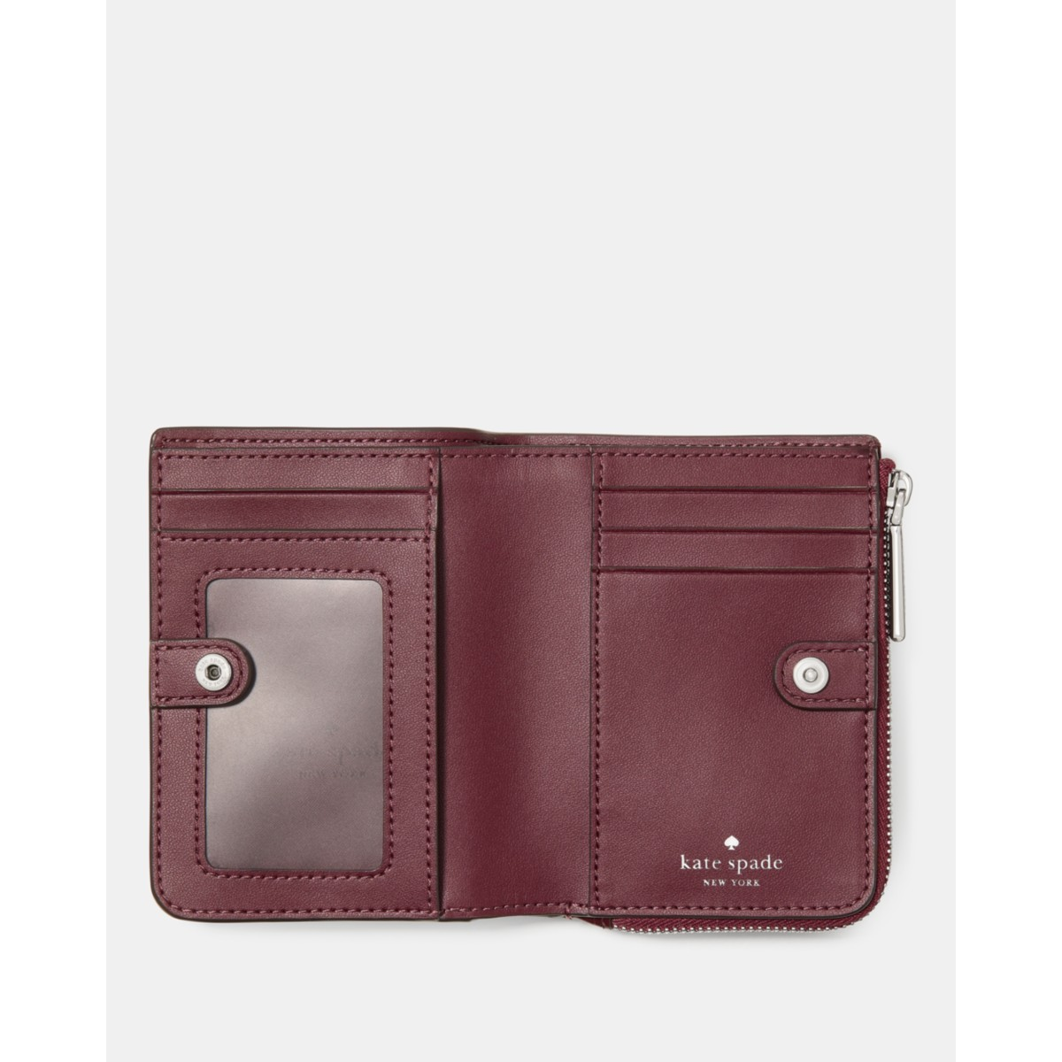 Kate Spade Shiny Quilted Small L-zip Wallet - Preorder — Grenache