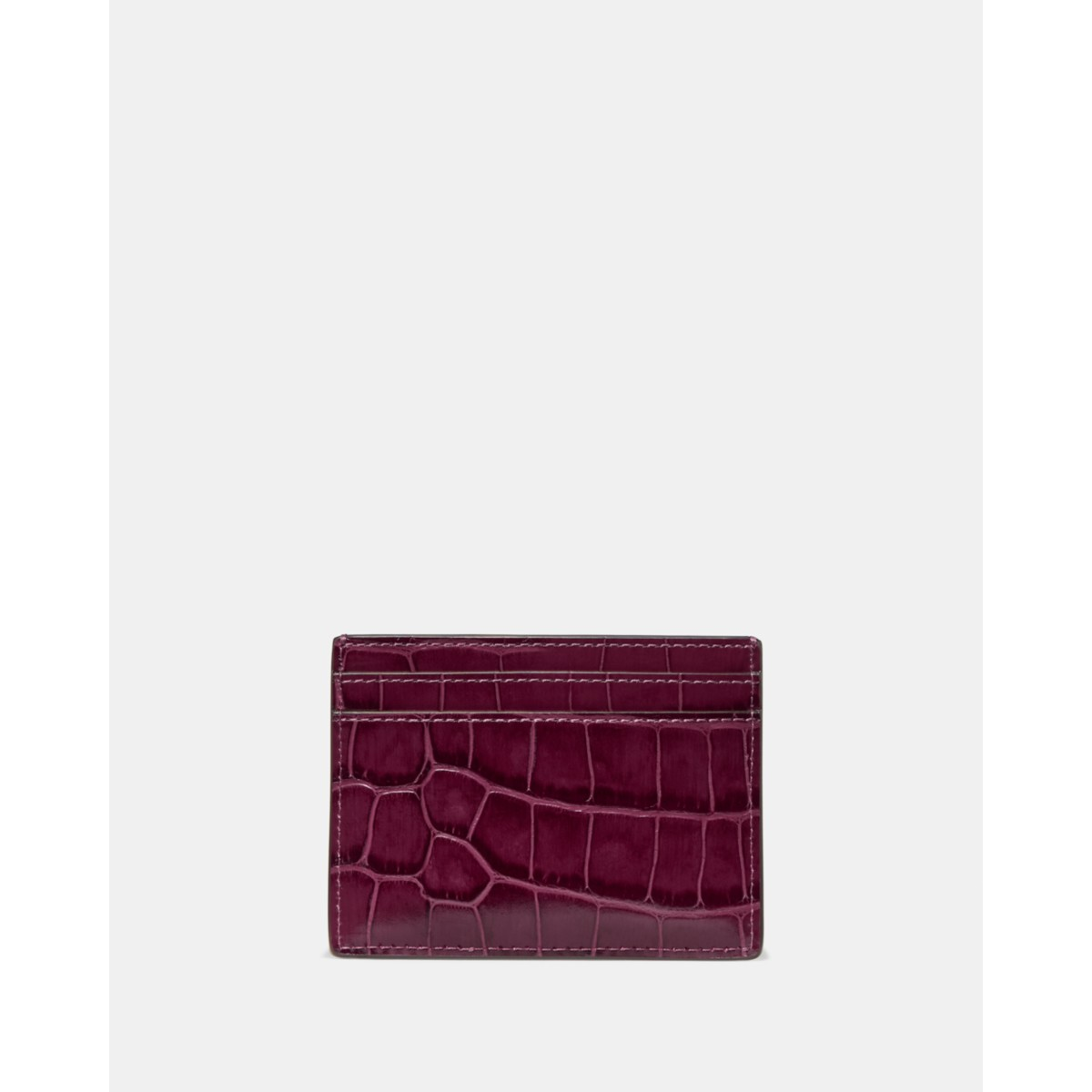 Kate Spade Croc Embossed Small Slim Card Holder - Preorder — Deep Cherry
