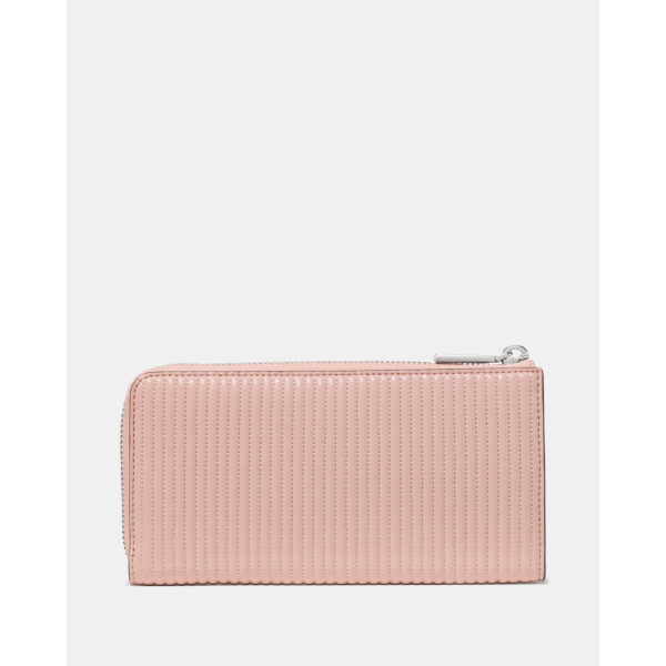 Kate Spade Shiny Quilted Large Slim L-zip Wallet - Preorder — Rose Smoke