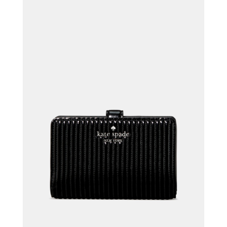 Kate Spade Shiny Quilted Medium Bifold Wallet - Preorder — Black (001)