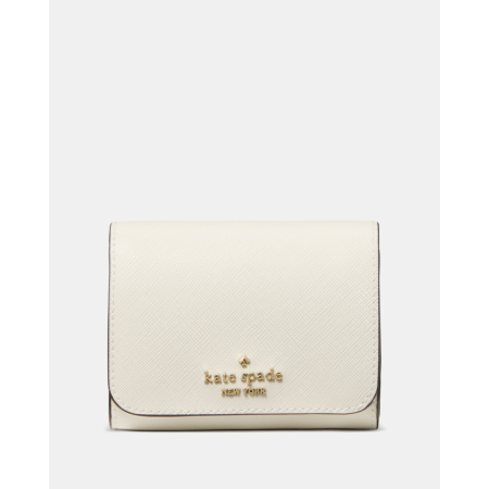 Kate Spade Textured Patent Small L-zip Wallet - Preorder — Meringue (100)