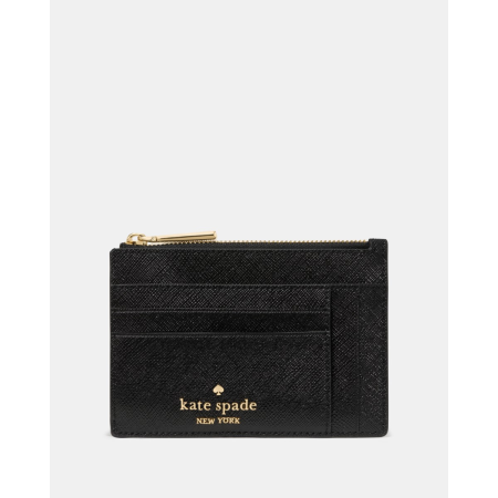 Kate Spade Textured Patent Large Slim Card Holder - Preorder — Black (001)