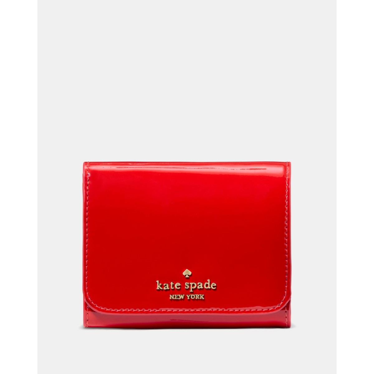 Kate Spade Patent Small L-zip Flap Wallet - Preorder — KS Bright Red