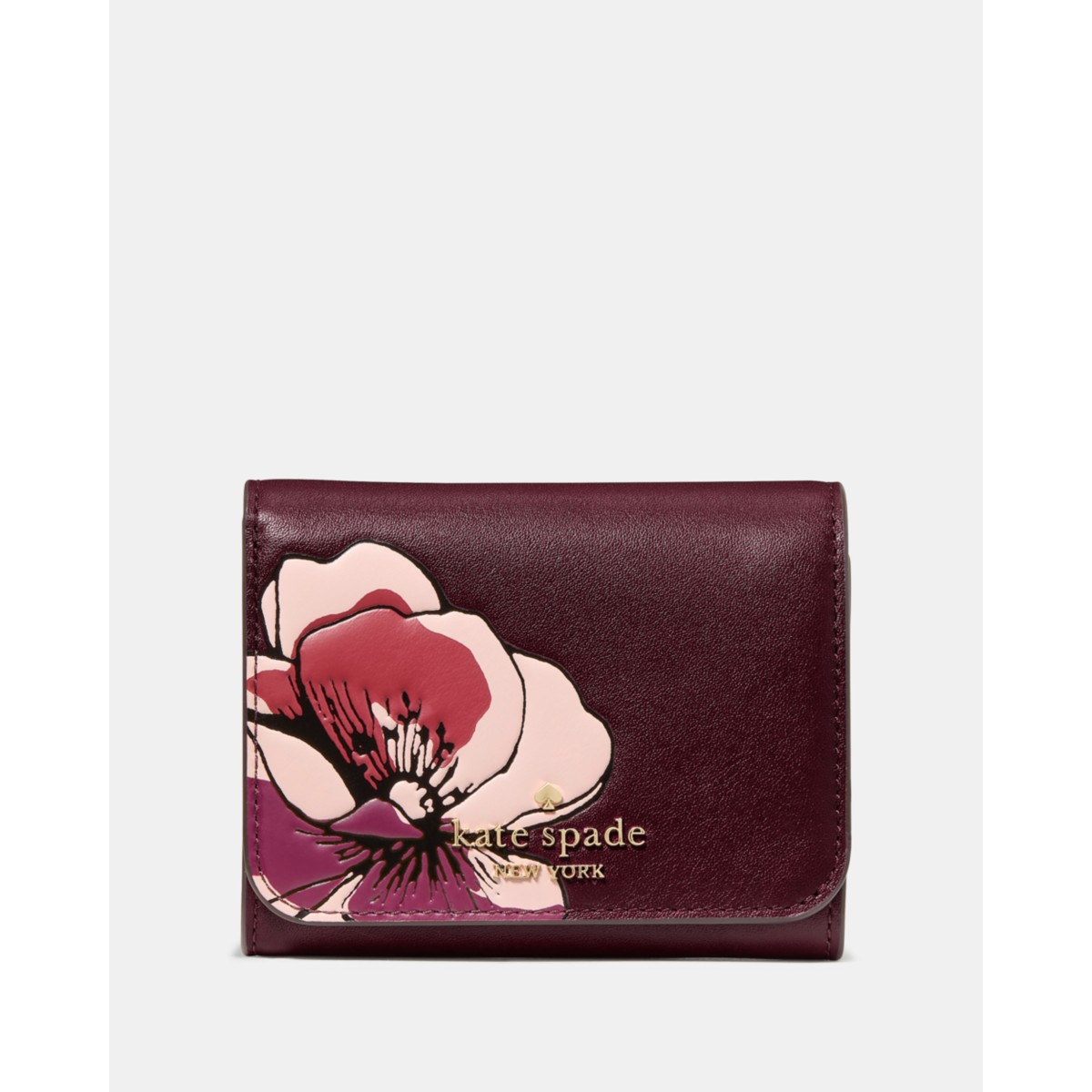 Kate Spade Floral Small L-zip Flap Wallet - Preorder — Grenache