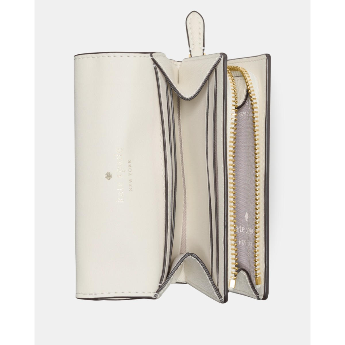 Kate Spade Textured Patent Small L-zip Wallet - Preorder — Meringue