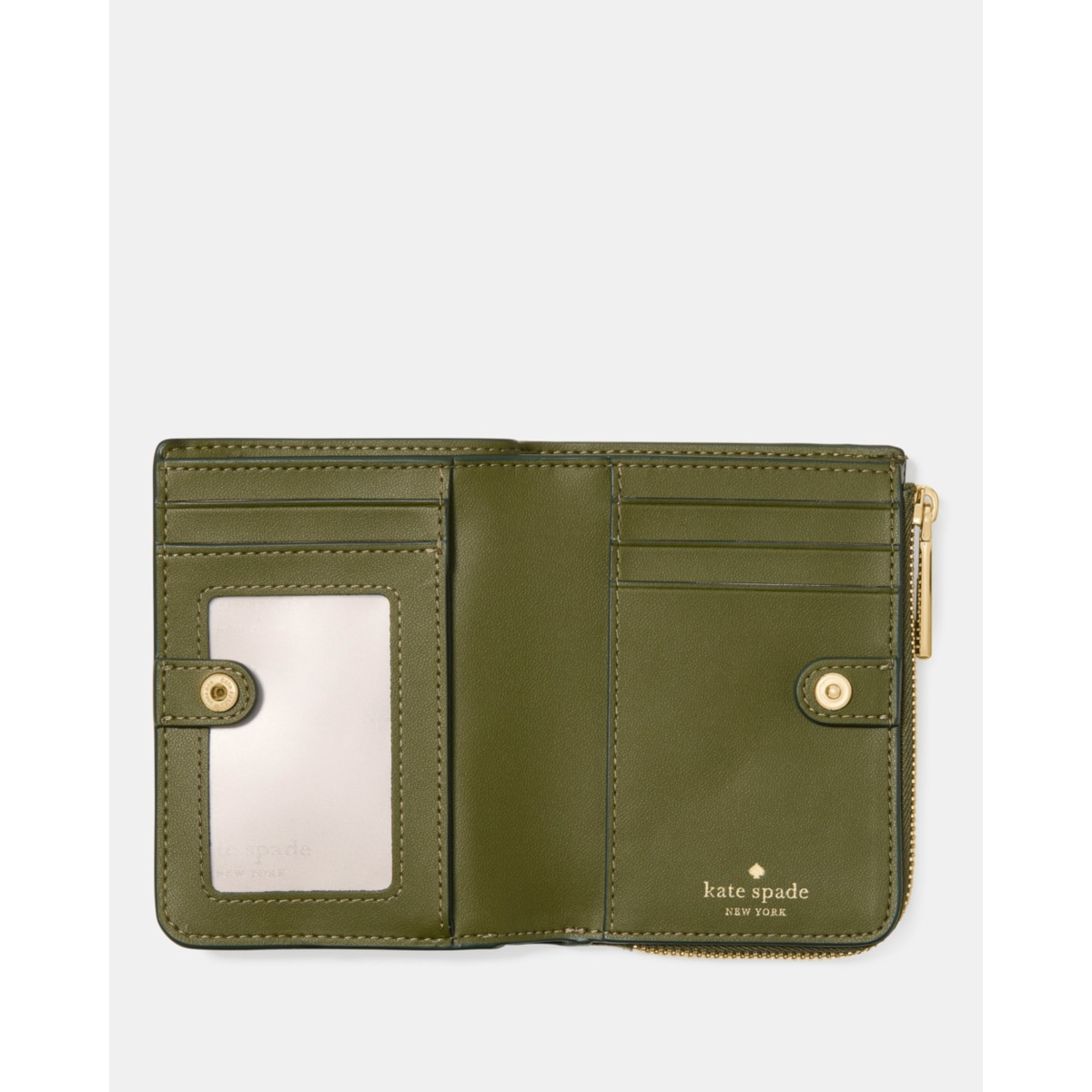 Kate Spade Croc Embossed Small L-zip Wallet - Preorder — Enchanted Green