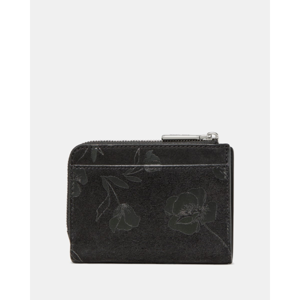 Kate Spade Floral Suede Small L-zip Wallet - Preorder — Black