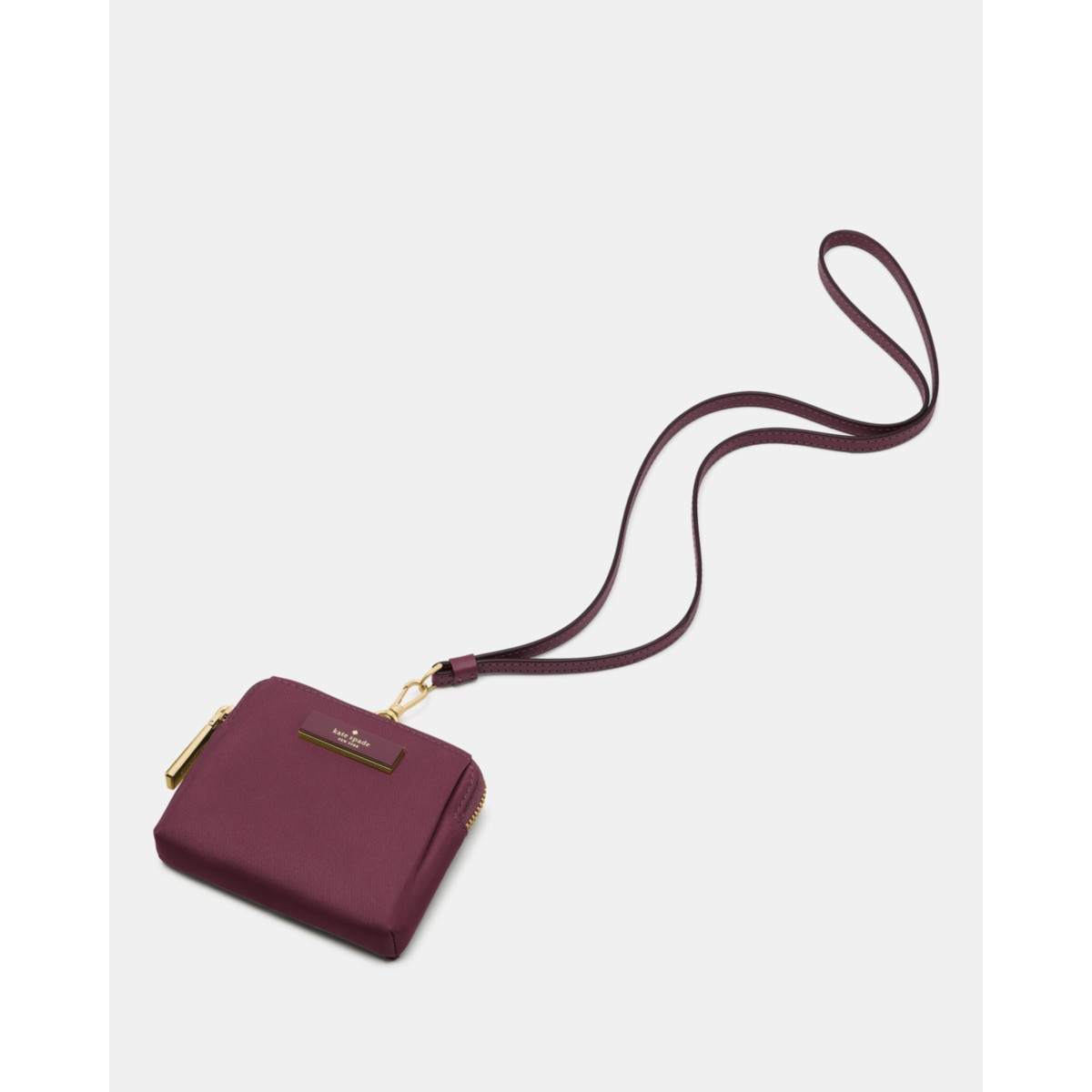Kate Spade Carter Nylon Card Case Lanyard - Preorder — Deep Cherry