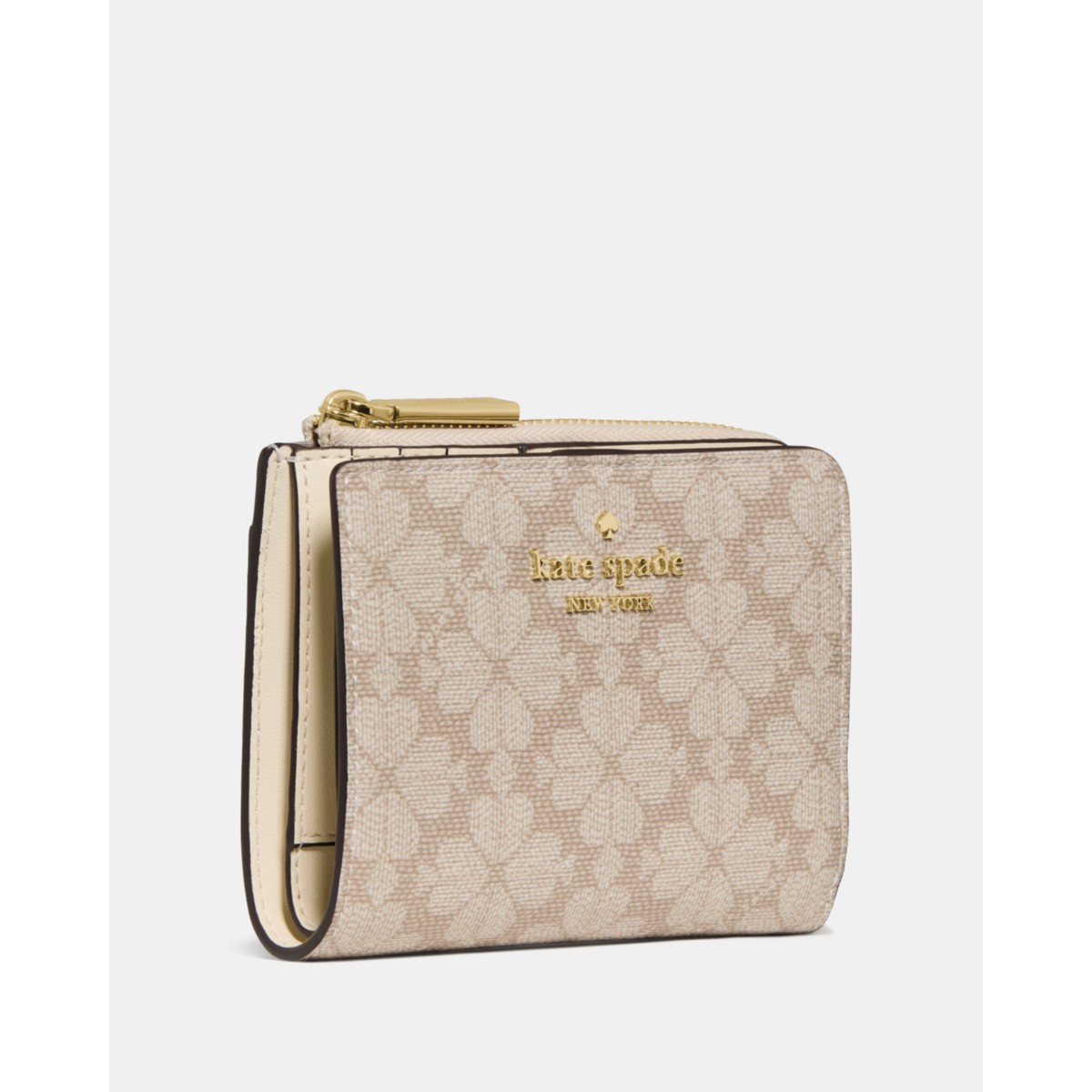 Kate Spade Spade Flower Small L-zip Wallet - Preorder — Dark Beige Moon Dust