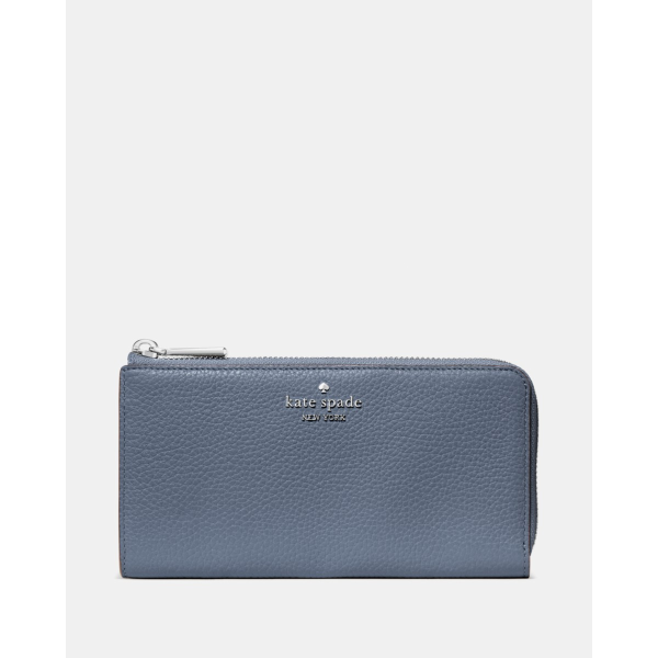 Kate Spade Large Slim L-zip Wallet - Preorder — Cinder Grey