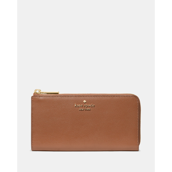 Kate Spade Large Slim L-zip Wallet - Preorder — Warm Gingerbread
