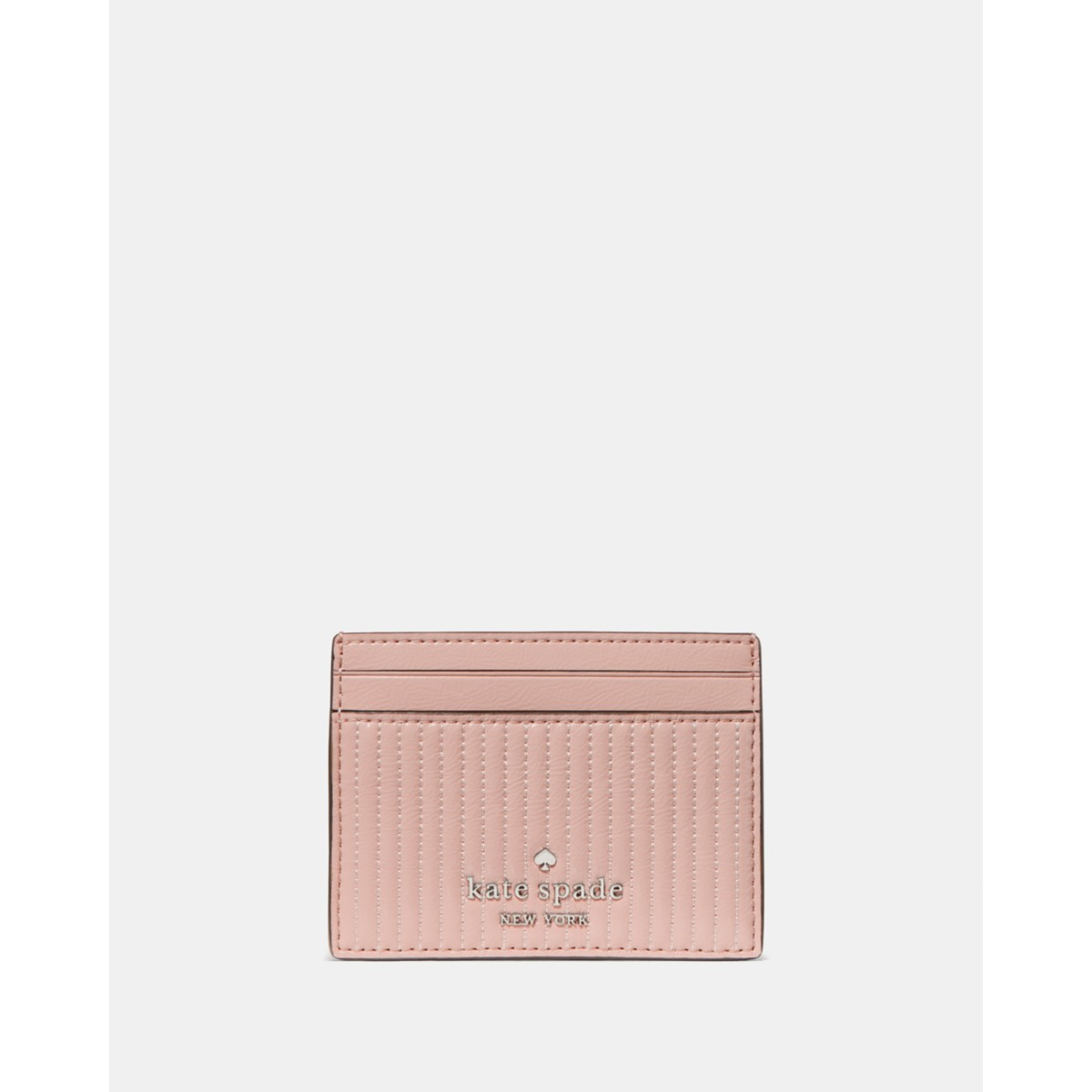 Kate Spade Shiny Quilted Small Slim Card Holder - Preorder — Rose Smoke
