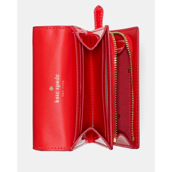 Kate Spade Patent Small L-zip Flap Wallet - Preorder — KS Bright Red