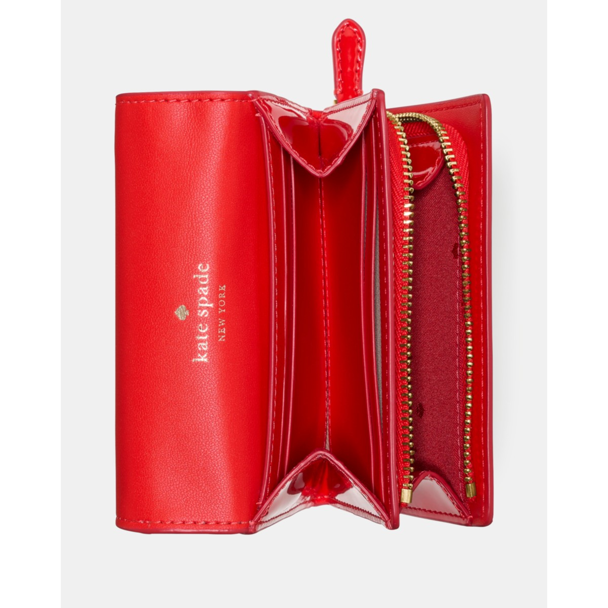 Kate Spade Patent Small L-zip Flap Wallet - Preorder — KS Bright Red