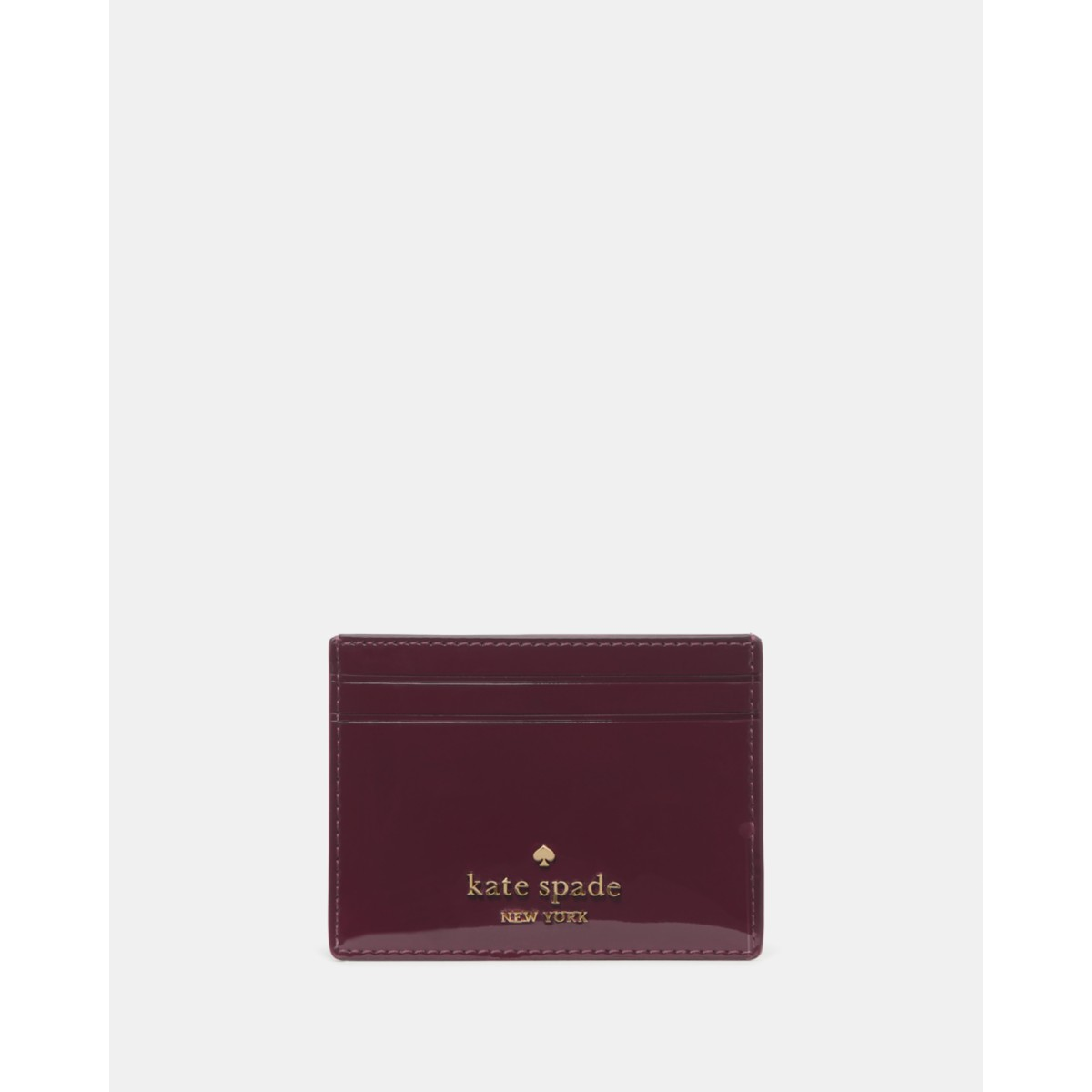Kate Spade Patent Small Slim Card Holder - Preorder — Deep Cherry