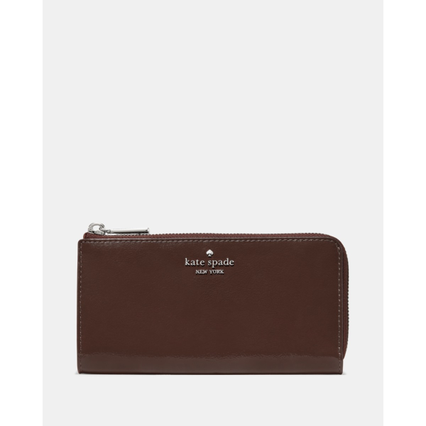Kate Spade Shiny Leather Large Slim L-zip Wallet - Preorder — Hot Fudge
