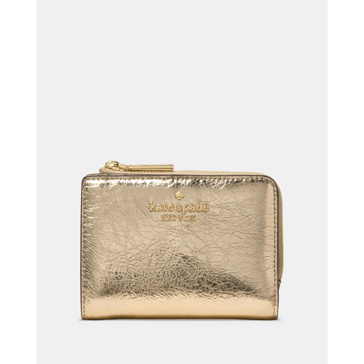 Kate Spade Metallic Small L-zip Wallet - Preorder — Gold