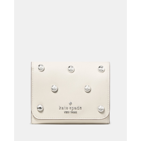 Kate Spade Studded Small L-zip Wallet - Preorder — Meringue (100)