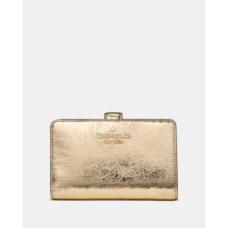 Kate Spade Metallic Medium Bifold Wallet - Preorder — Gold (700)