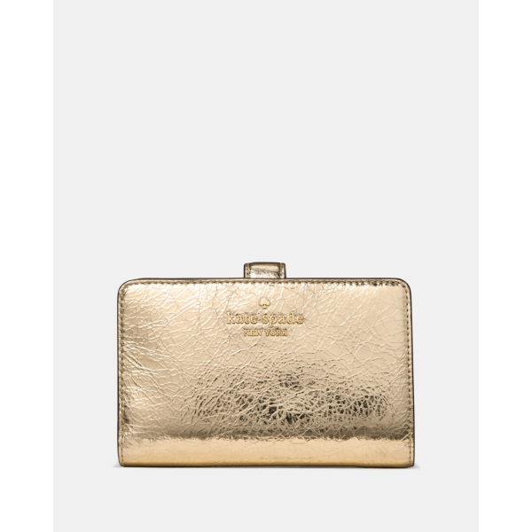 Kate Spade Metallic Medium Bifold Wallet - Preorder — Gold