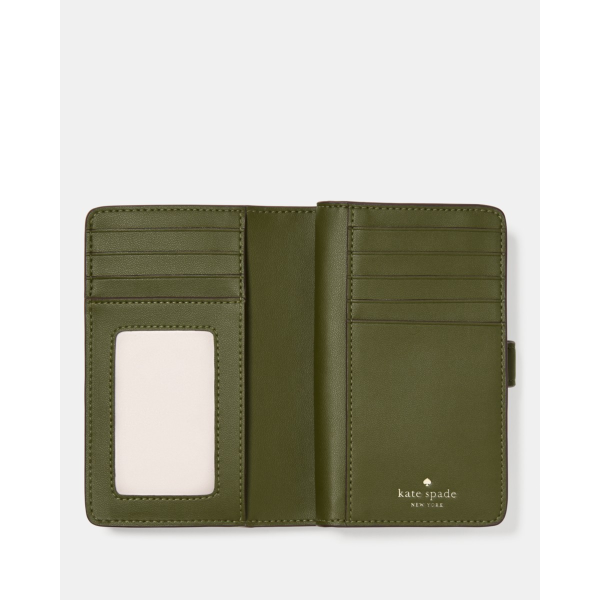Kate Spade Croc Embossed Medium Bifold Wallet - Preorder — Enchanted Green