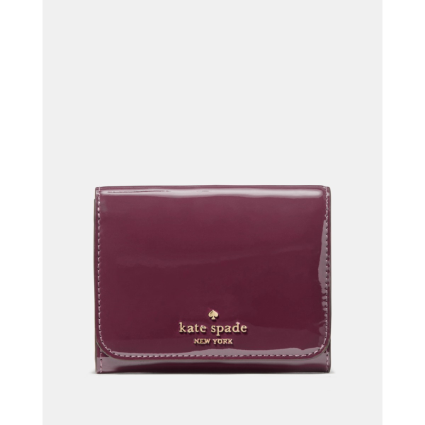 Kate Spade Patent Small L-zip Flap Wallet - Preorder — Deep Cherry